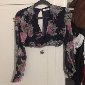 Fancy flowered crop top